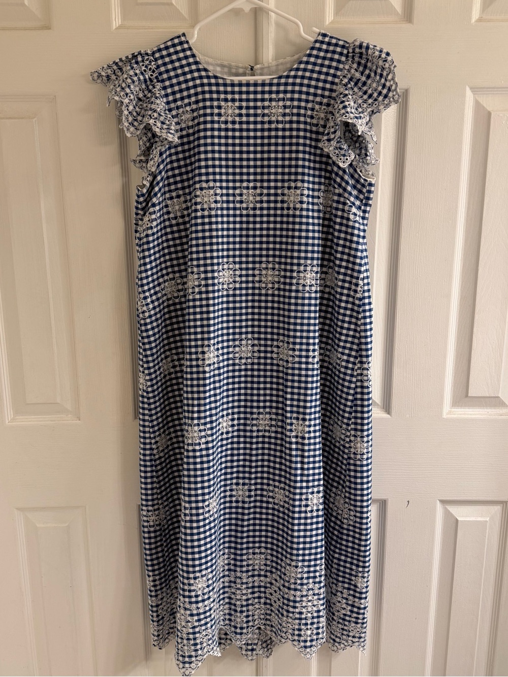 Sail to Sable Gingham Embroidered Dress